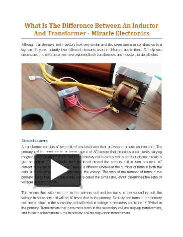 Ppt What Is The Difference Between An Inductor And Transformer