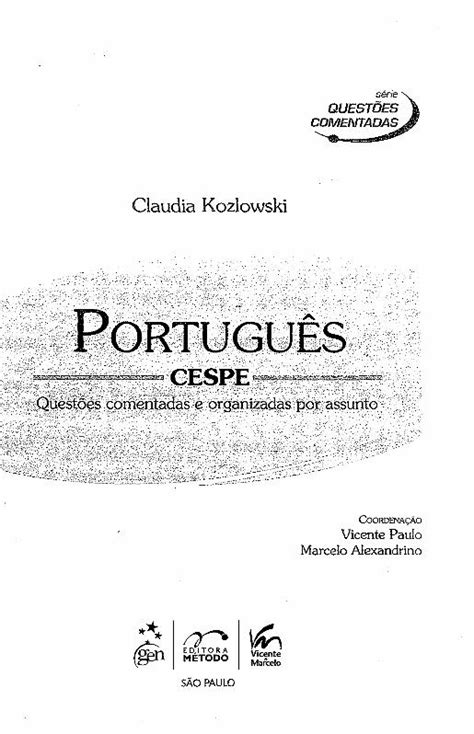 Pdf Claudia Kozlowski Serie Questoes Comentadas Portugues