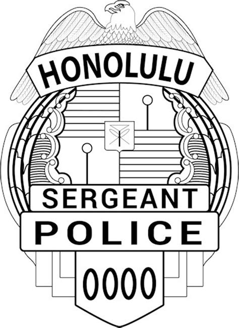 Honolulu Police Badge Vector DXF, AI and SVG File Digital File Cricut ...