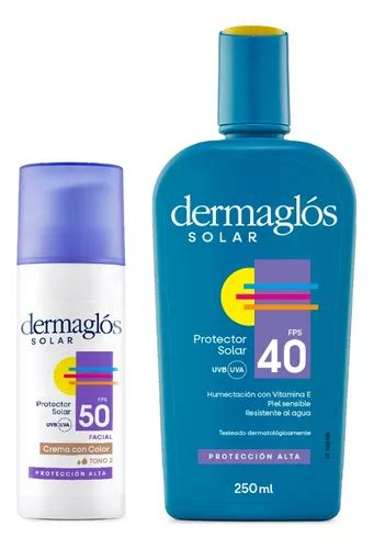 Dermaglós Kit Protector Solar Corporal Y Facial Tono 2 Medio Envío gratis