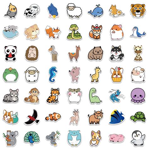 Buy Cute Animal Stickers for Kids, Teens- 100PCS Premium Waterproof Vinyl Kawaii Aesthetic ...