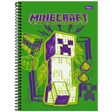 Kit Caderno Espiral Minecraft Caderno Desenho Minecraft Sandra