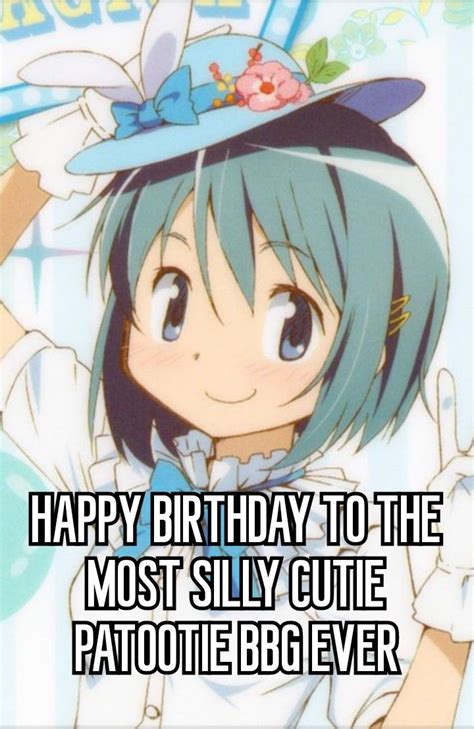 An Anime Girl Wearing A Hat With The Caption Happy Birthday To The Most Silly Cute Tattooie Bbg Ever