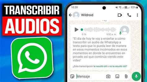 Cómo TRANSCRIBIR AUDIOS a TEXTO en WHATSAPP 2024 Mensajes de Voz a