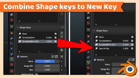 Combine Or Merge Shape Keys Into New Shape Key Blender Tutorial Youtube