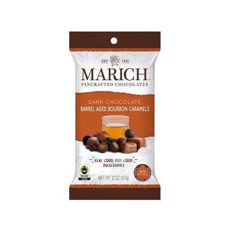 Dark Chocolate Barrel Aged Bourbon Caramels 12 Pack Marich