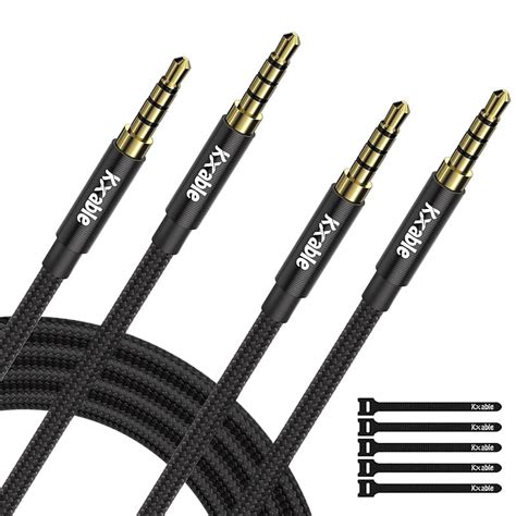 2 Pack 3 5Mm Audio Cable 4 Pole Hi Fi Stereo Trrs Aux Jack Reverb