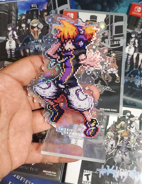 Neku Sakuraba Acrylic Standee Pixel Art Double Sided Cracked