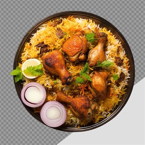 Um Prato De Frango Biryani Isolado Em Fundo Transparente PSD Premium