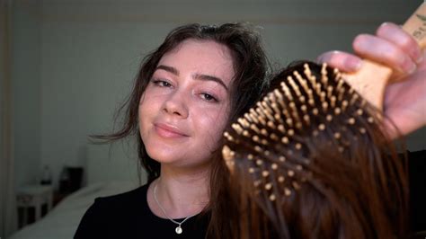 Asmr Brushing Out My Messy Knotty Hair 💆‍♀️ Oil Treatment Braiding