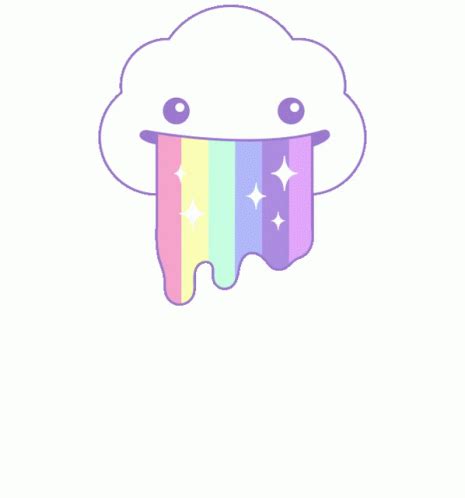 Rainbow Cloud Sticker - Rainbow Cloud Dreampuff - Discover & Share GIFs