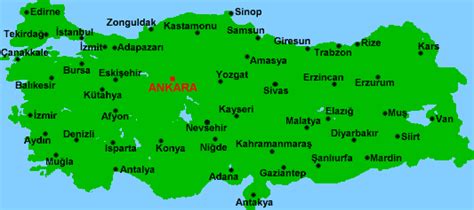 Map of Turkey by cities Istanbul, Ankara, Izmir, Mugla, Canakkale ...