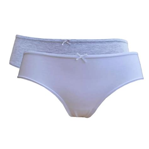 Lot De Boxers Shorty Femme Coton Bio Gris Et Blanc Sao Bio