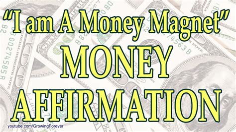 I Am A Money Magnet Money Affirmation Manifest Wealth Money