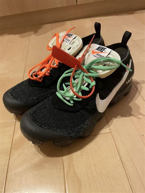 【未使用に近い】詳細：ナイキ Nike オフホワイトコラボ エアヴェイパーマックスフライニットスニーカー Air Vapormax