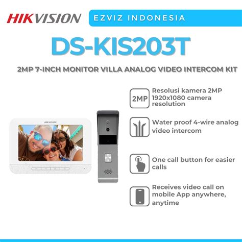 Jual Hikvision Ds Kis T Mp Monitor Villa Analog Video Intercom