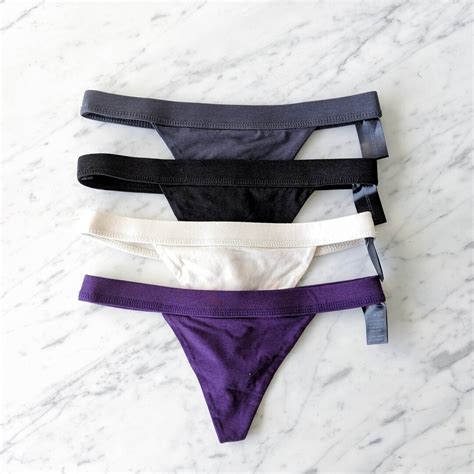 Organic Cotton Thong Bamboo Thong Hipster Underwear Solid Color Womens Underwear Natural