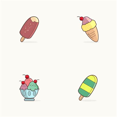 Premium Vector Set Ice Cream Vector Illustration With Flat Design