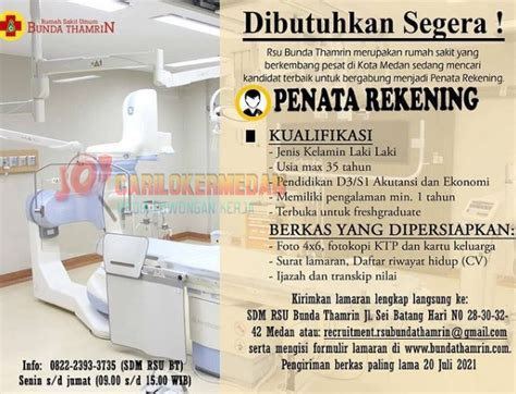 Lowongan Kerja D S Di Rsu Bunda Thamrin Medan Juli