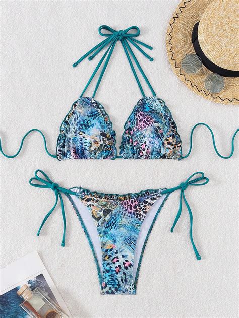 SHEIN Swim SXY Conjunto de Maiô Bikini Estampa Mandala de Praia de