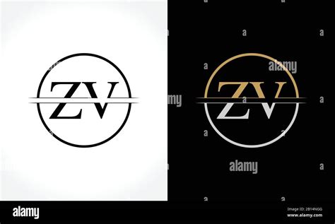 Initial Zv Logo Design Vector Template Creative Letter Zv Business