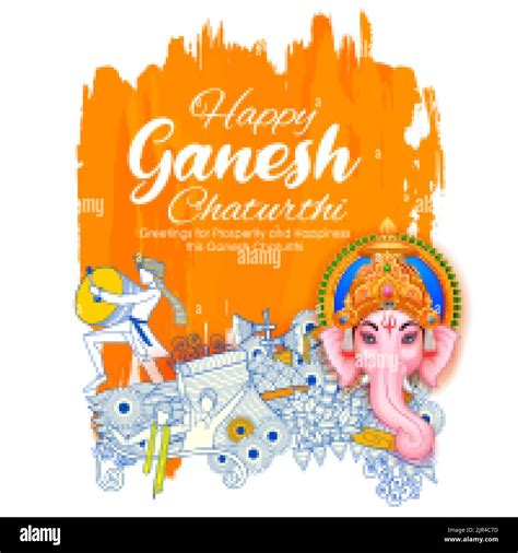 Illustration Of Lord Ganpati Background For Ganesh Chaturthi Festival