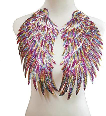 Tuba Fashion Angel Wings Sequins Patches For Clothing