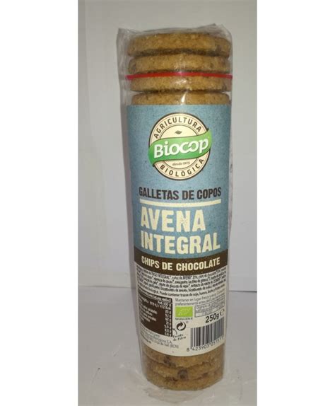 GALLETAS DE COPOS DE AVENA INTEGRAL Y CHOCOLATE ECOLÓGICAS BIOCOP 250gr