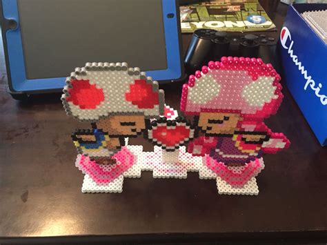 Toad And Toadette Perler Perler Bead Patterns Perler Patterns Fuse Beads