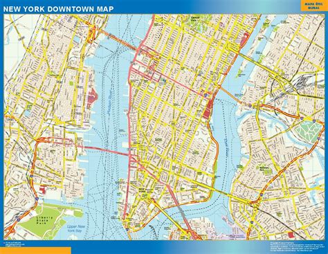 New York Downtown Wall Map Wall Maps Of Countries Of The World