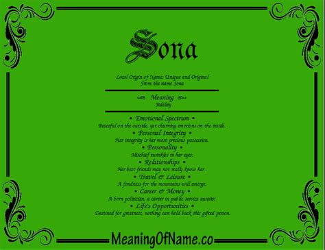 Sona - Meaning of Name