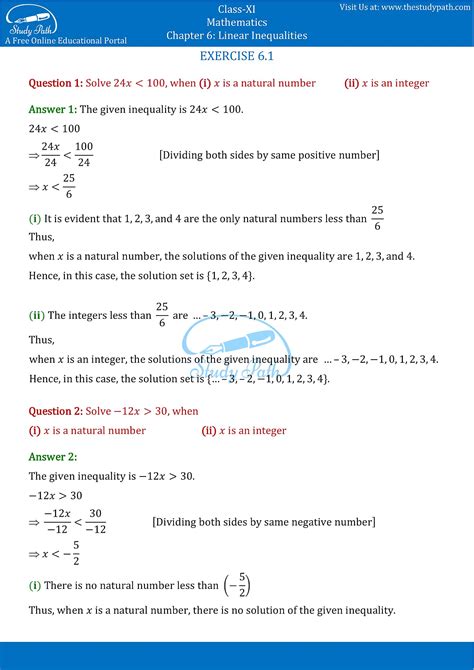 Ncert Solutions Class Maths Chapter Exercise Study Path