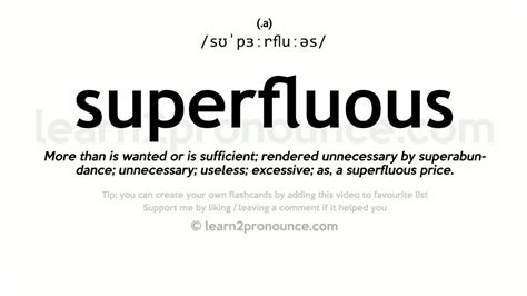 Superfluous Pronunciation And Definition Youtube