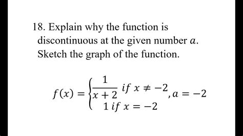 Explain Why The Function Is Discontinuous At The Given Number A