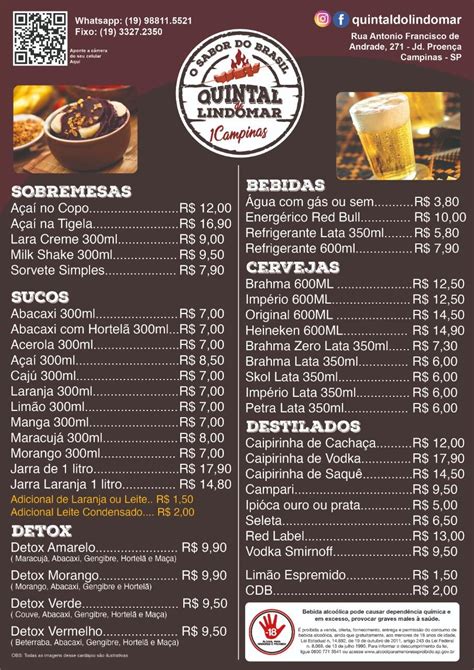 Menu Em Quintal Do Lindomar Pub Bar Campinas