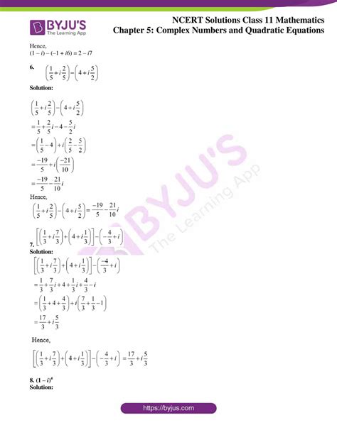 Ncert Solutions For Class 11 Maths Exercise 5 1 Chapter 5 Complex