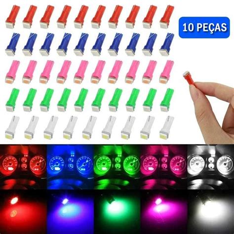 Kit 10 Lampadas Pinguinho Led T5 Painel Carro Moto Caminhão Shopee Brasil