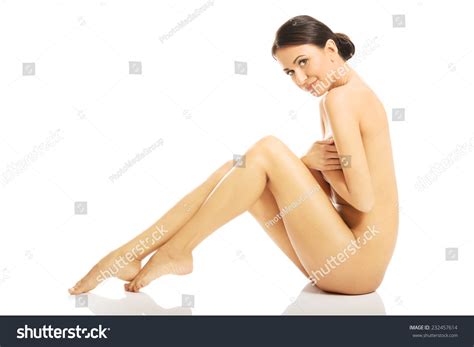 Side View Nude Woman Sitting Her Foto Stok 232457614 Shutterstock