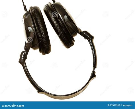 Closeup Of Headphones Hanging Upside Down Stock Photo Image Of Modern