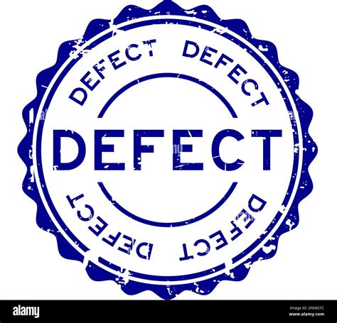 Grunge Blue Defect Word Round Rubber Seal Stamp On White Background