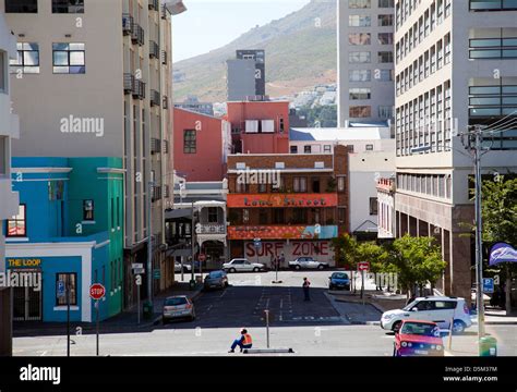 Looking Down Pepper Street Across Loop Into Long Street In Cape Town