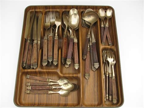 44 Piece Cutlery Set Wood And Yellow Copper Catawiki