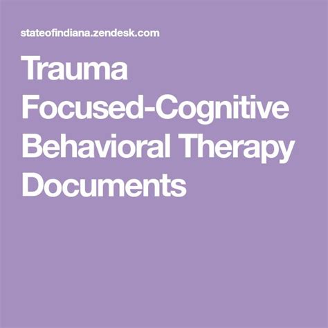 Trauma Focused Cognitive Behavioral Therapy Documents Dcs Magik Help Desk