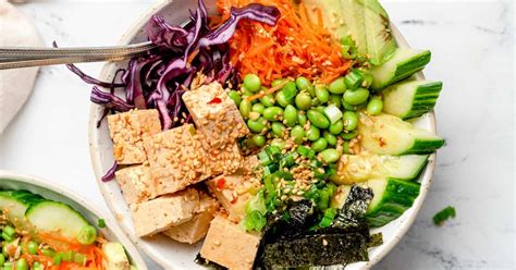 Vegan Tofu Poke Bowl Running On Real Food