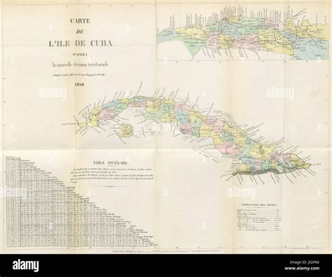 Carte De Lile De Cuba 1850 Stock Photo Alamy