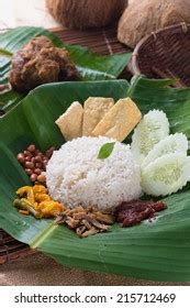 Nasi Lemak Traditional Malay Curry Paste Stock Photo