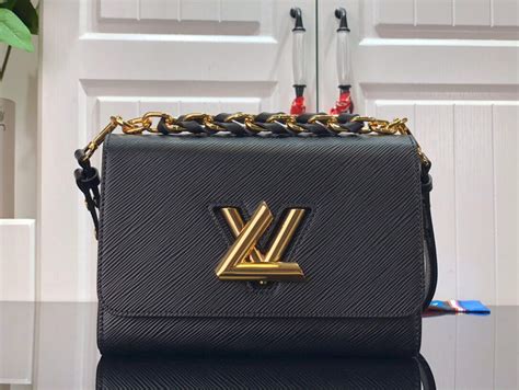 Lv M Louis Vuitton Twist Mm Epi Grained Cowhide Leather Black