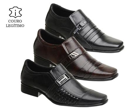 Kit Pares De Sapato Social Masculino Em Couro Iden Shoes Sapato