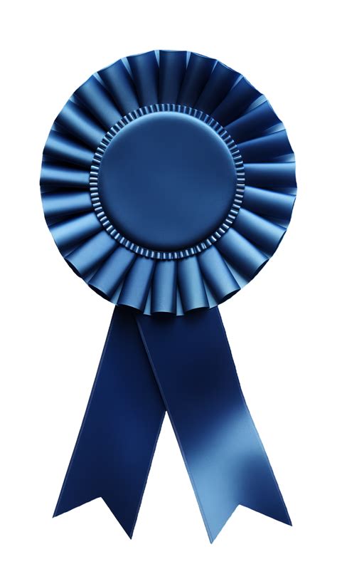 Blue fabric award ribbon isolated on transparent background 34713683 PNG