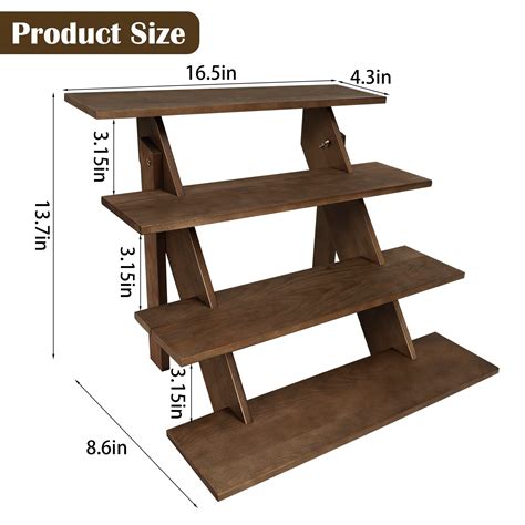 Zyp 4 Tier Wooden Retail Display Riser Wooden Display Stand Cupcake Stands Tool Free Rustic